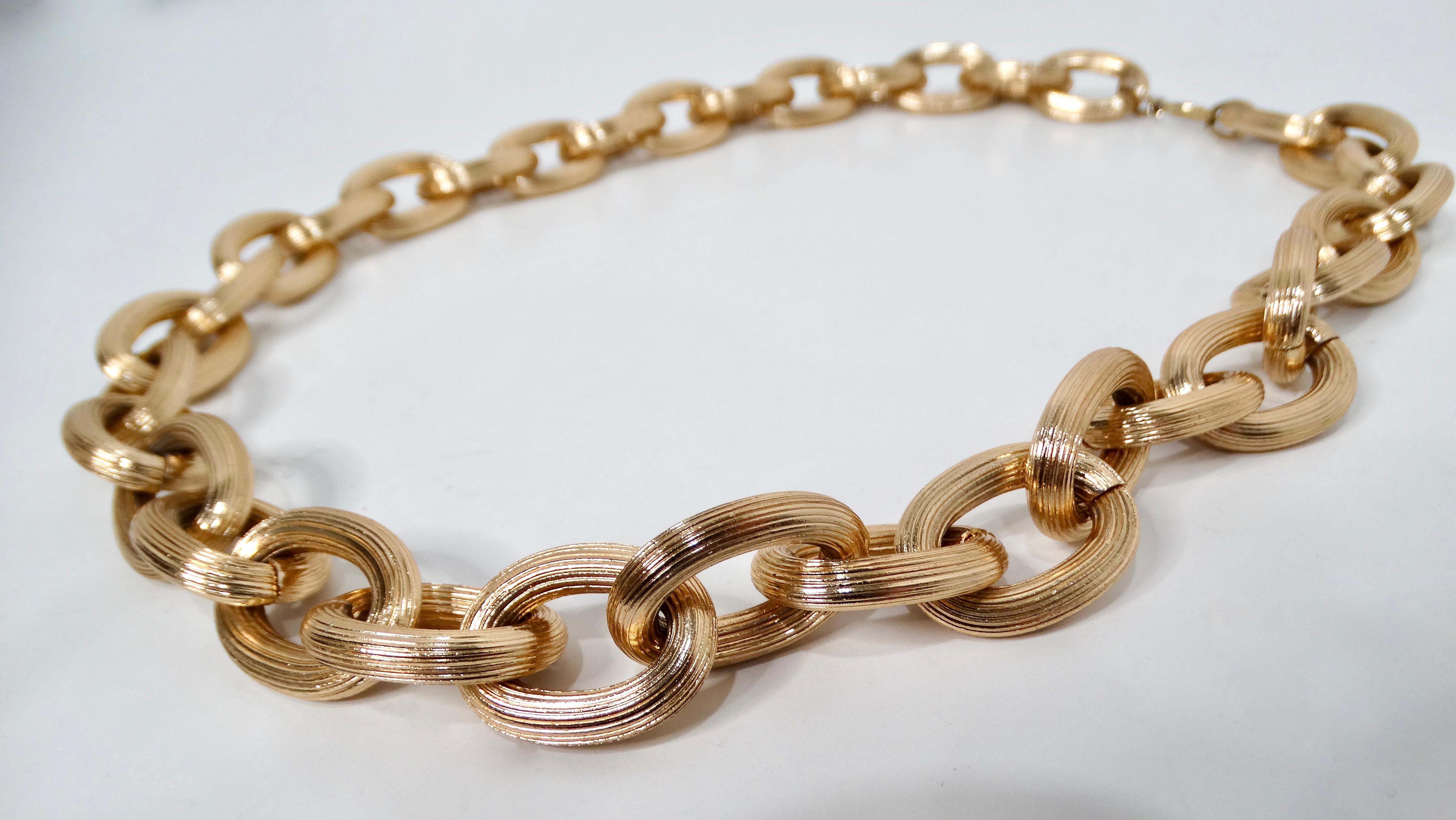 Collana a catena grossa A Link in oro rosa 14k In condizioni buone in vendita a Scottsdale, AZ