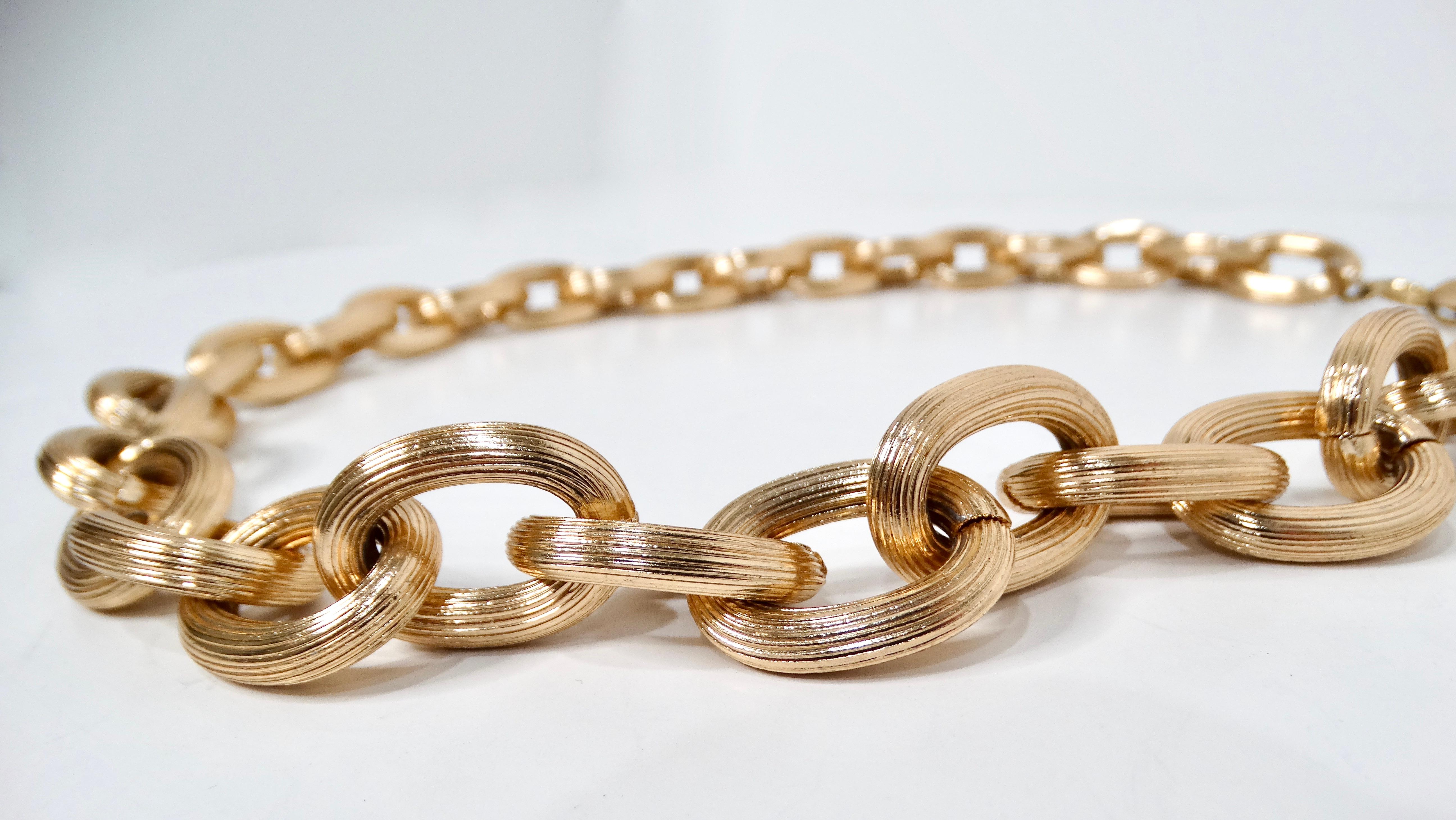 da uomo o donna Collana a catena grossa A Link in oro rosa 14k in vendita