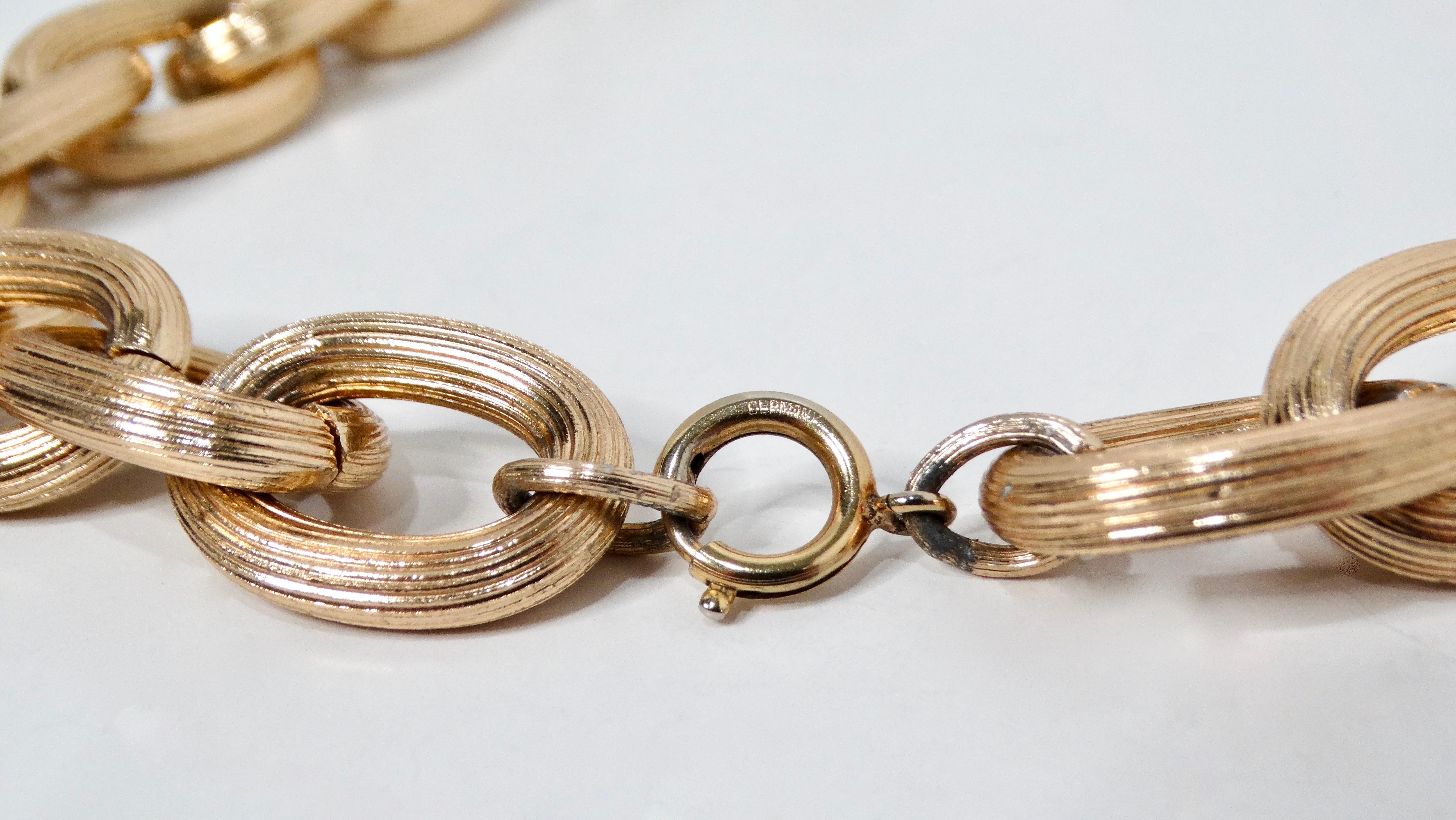 Collana a catena grossa A Link in oro rosa 14k in vendita 1