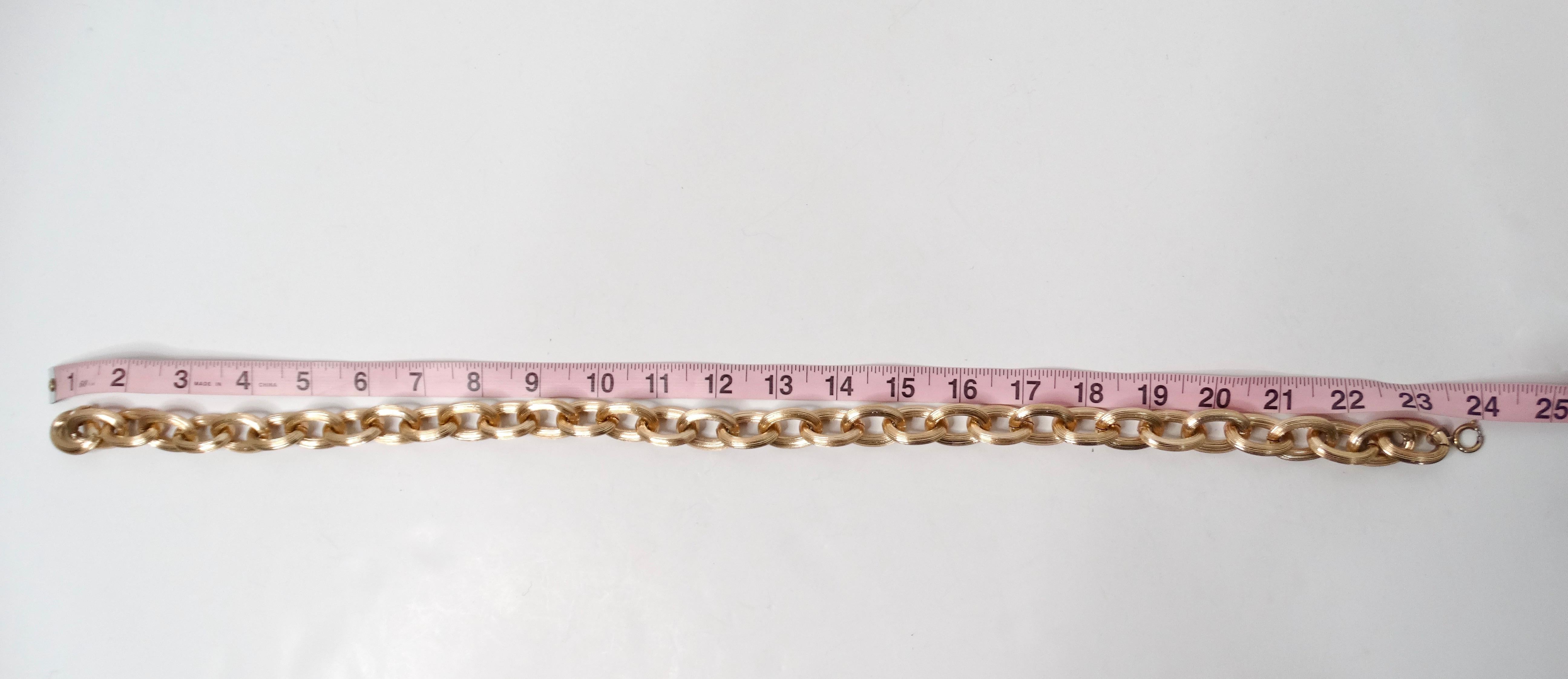 Collana a catena grossa A Link in oro rosa 14k in vendita 2
