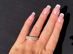 14k Rose Gold Triple Diamond Row Band Ring