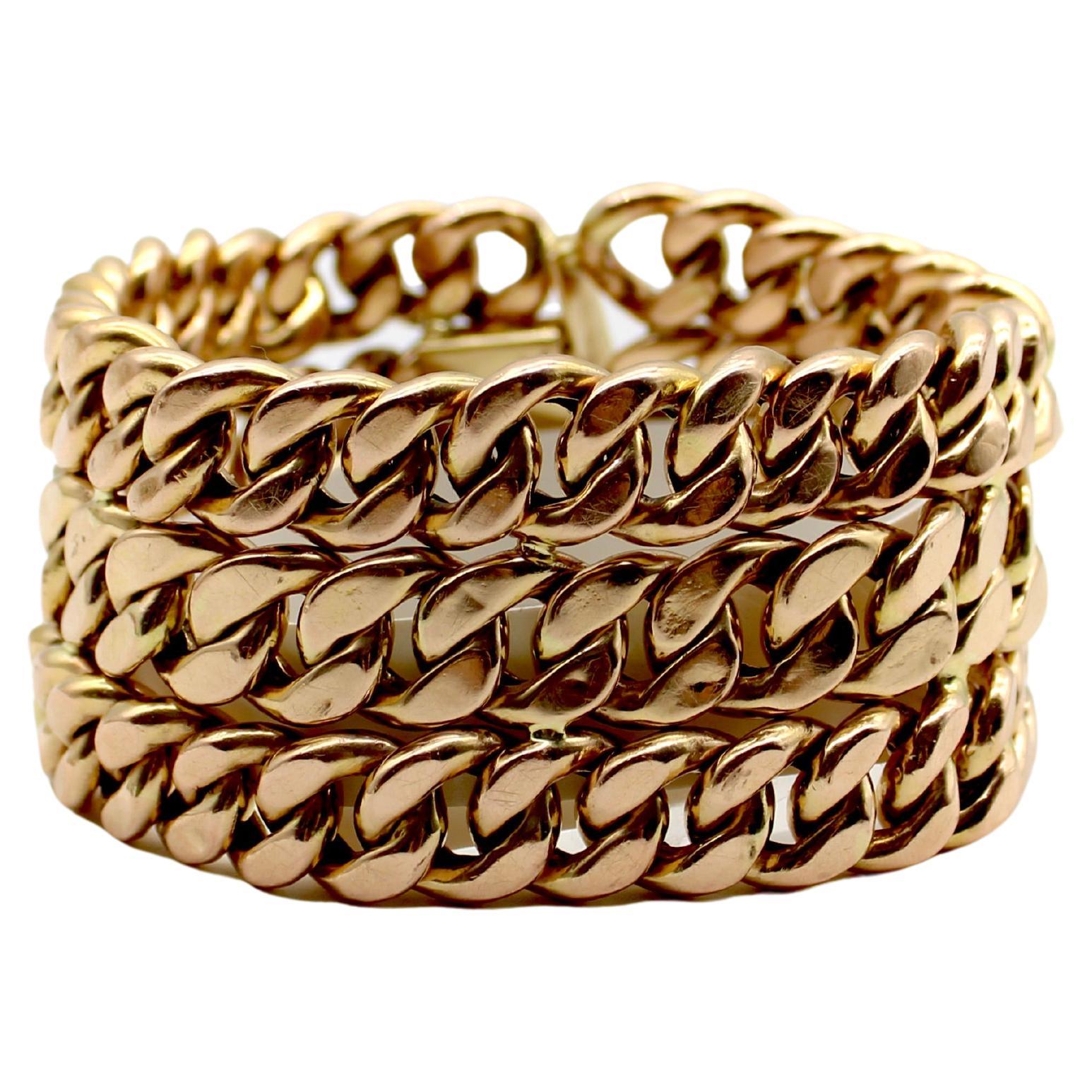 Rina Limor 1.15 Carat Diamond Rose Gold Italian Curb Link Bracelet at