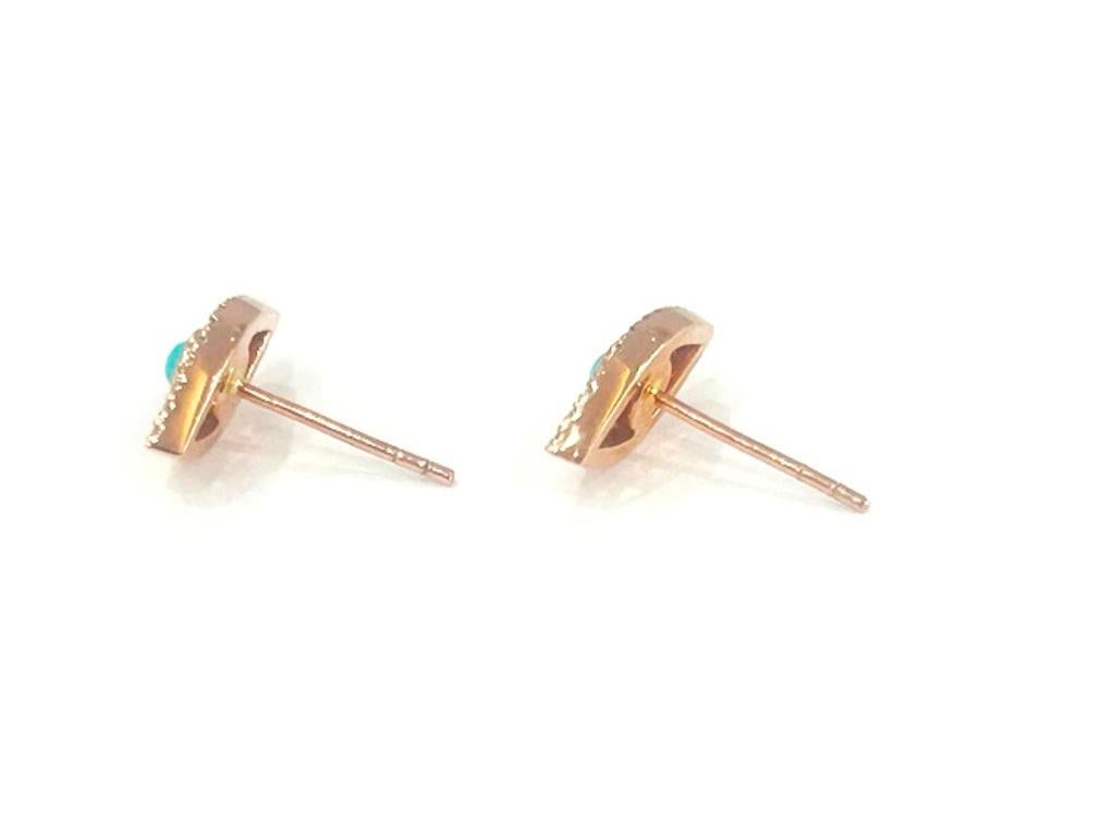Taglio rotondo Orecchini con diamanti a forma di occhio maligno in oro rosa 14K 0,28 carati in vendita
