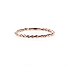Anello a corda ritorta in oro rosa 14K misura 5