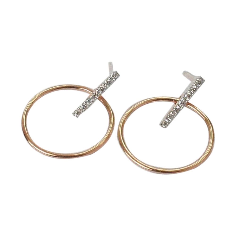 Rose Gold Petit Diamond Earrings For Sale at 1stDibs