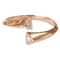 14k Rose Gold Unique Gold Diamond Ring Minimalist Diamond Ring