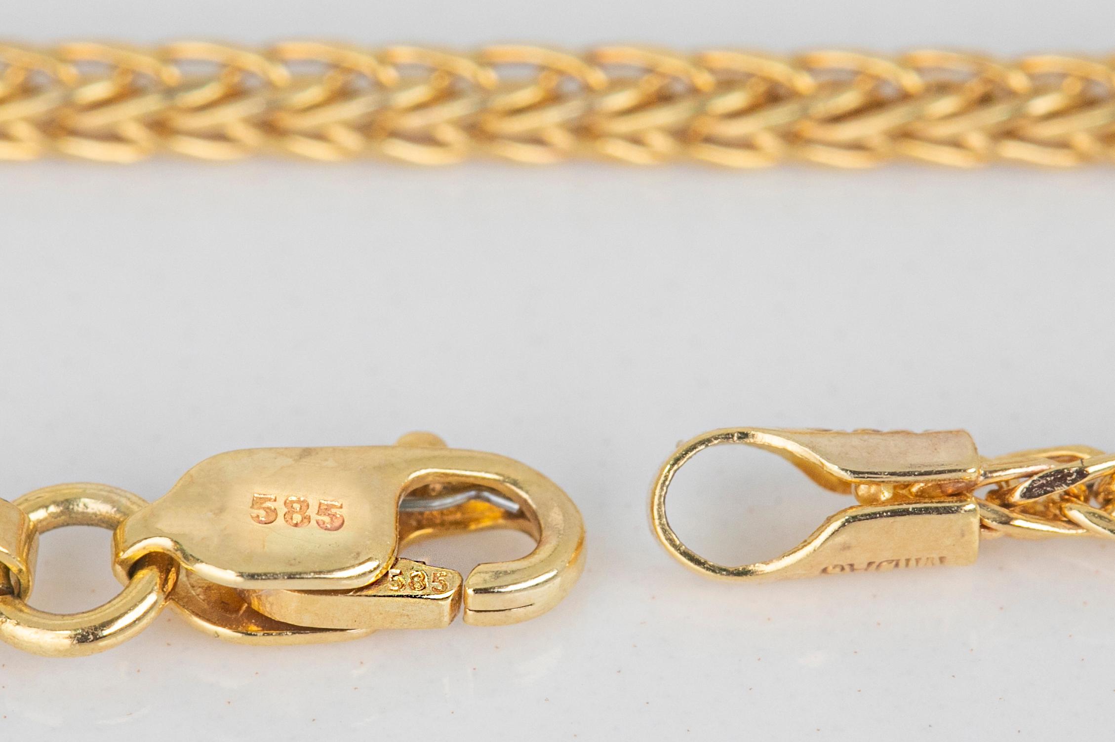 14k Gold Unisex Chain, 5.10 gr 45.00cm 14K Gold Chain Necklace, Real Gold For Sale 6