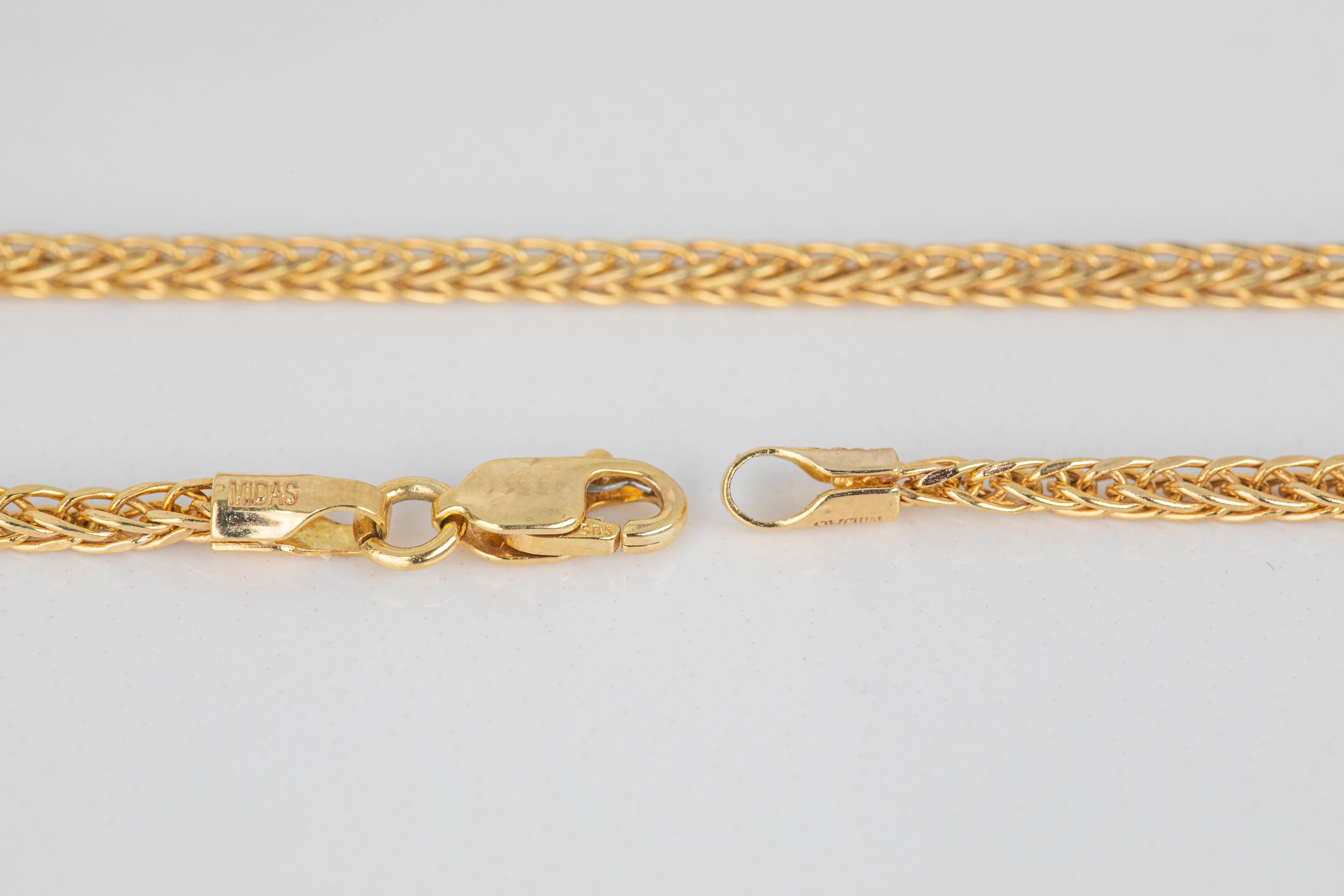 14k Gold Unisex Chain, 5.10 gr 45.00cm 14K Gold Chain Necklace, Real Gold For Sale 3