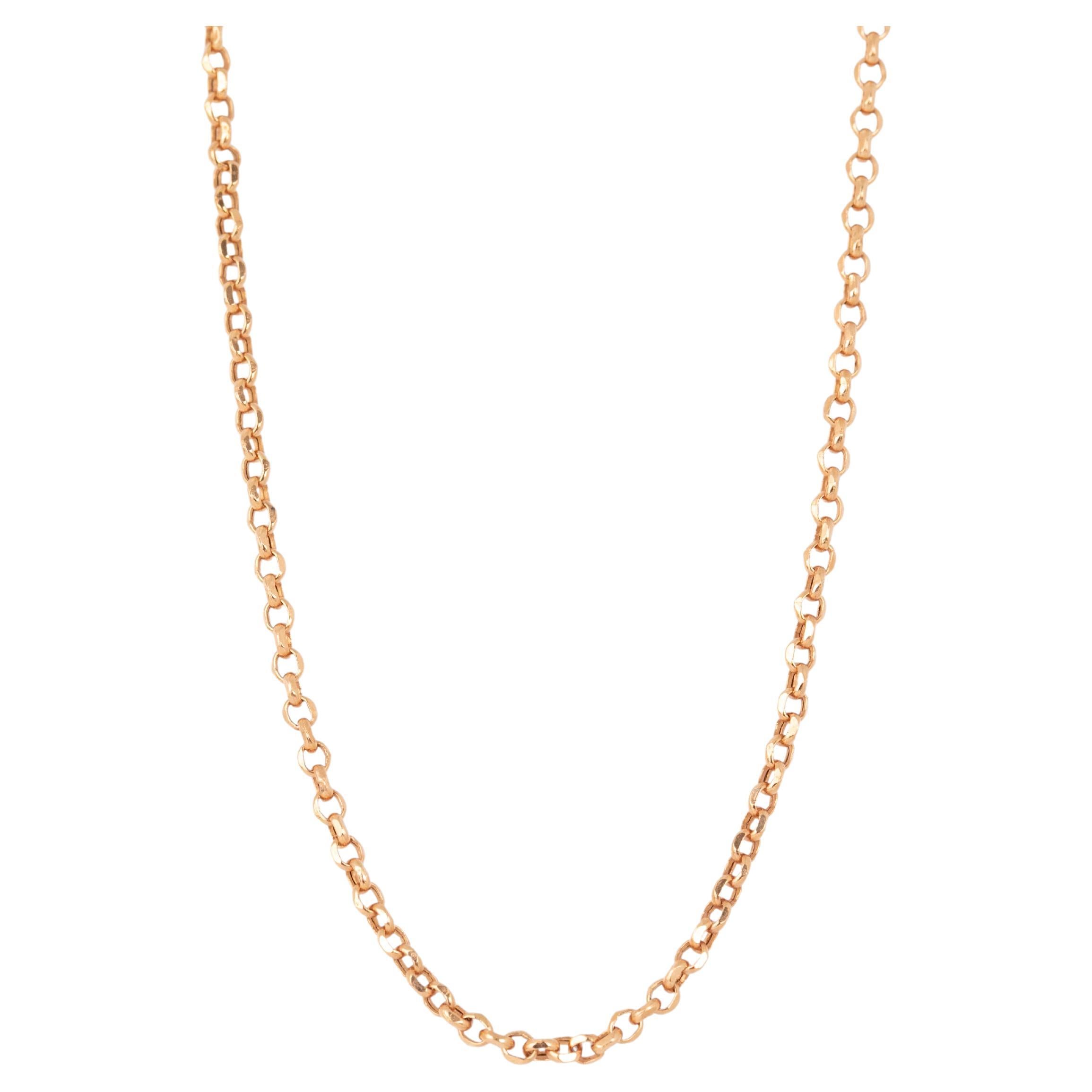 14K Yellow Gold  Chain Necklace- 585K 

Made of 14 ct. gold.
With hallmark.

Total Weight: 6,85  gr.
Size: 54.00 cm

This piece was made with quality materials and excellent handwork. I guarantee the quality assurance of my handwork and materials.