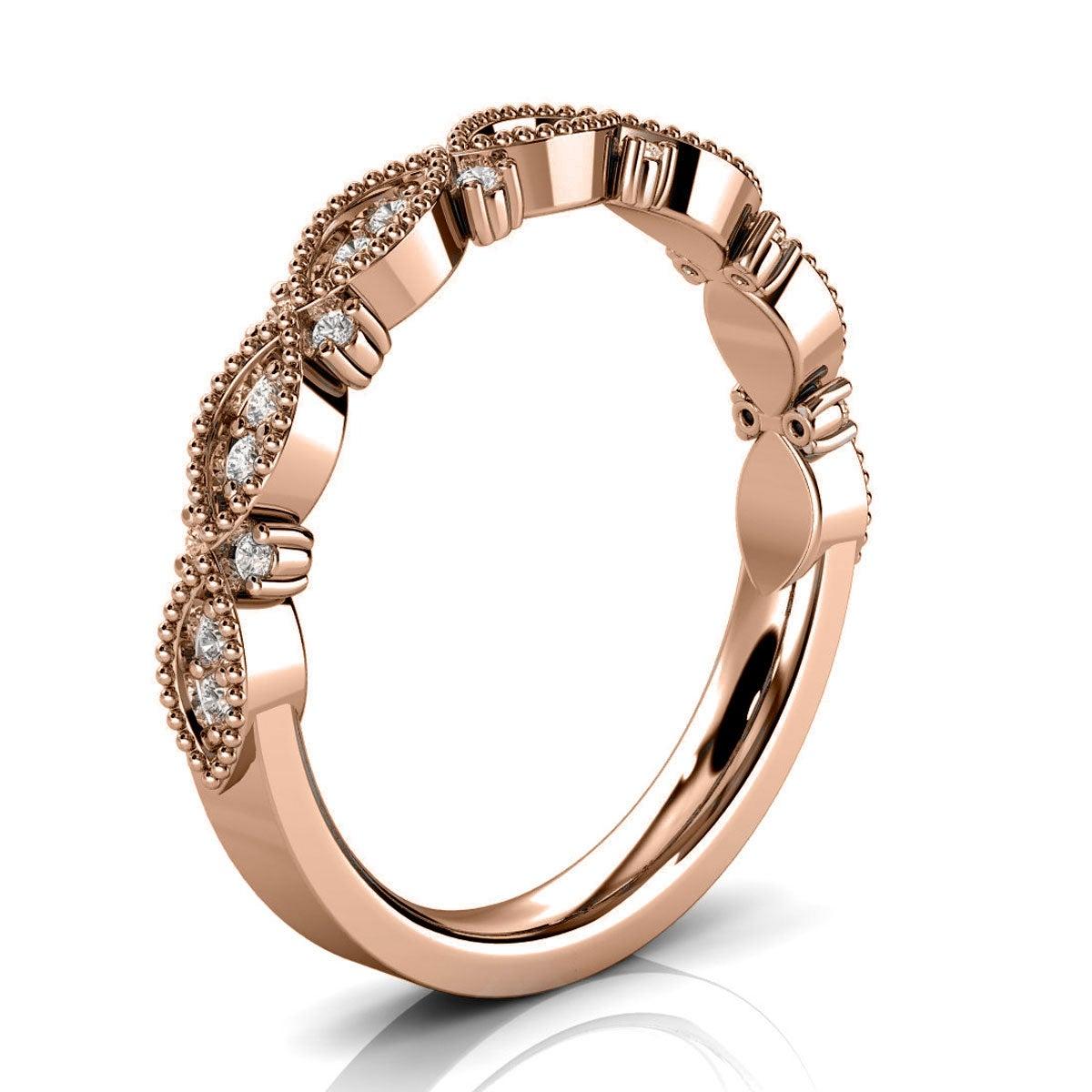 For Sale:  14K Rose Gold Valence Milgrain Diamond Ring '1/5 Ct. tw' 2