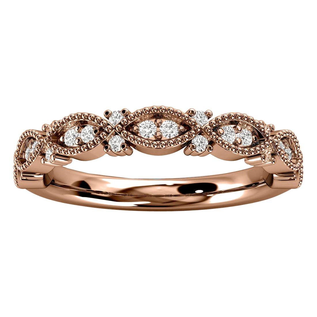 For Sale:  14K Rose Gold Valence Milgrain Diamond Ring '1/5 Ct. tw'