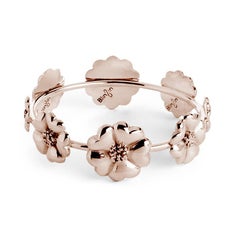 24k Rose Gold Vermeil Blossom Graduated Bangle