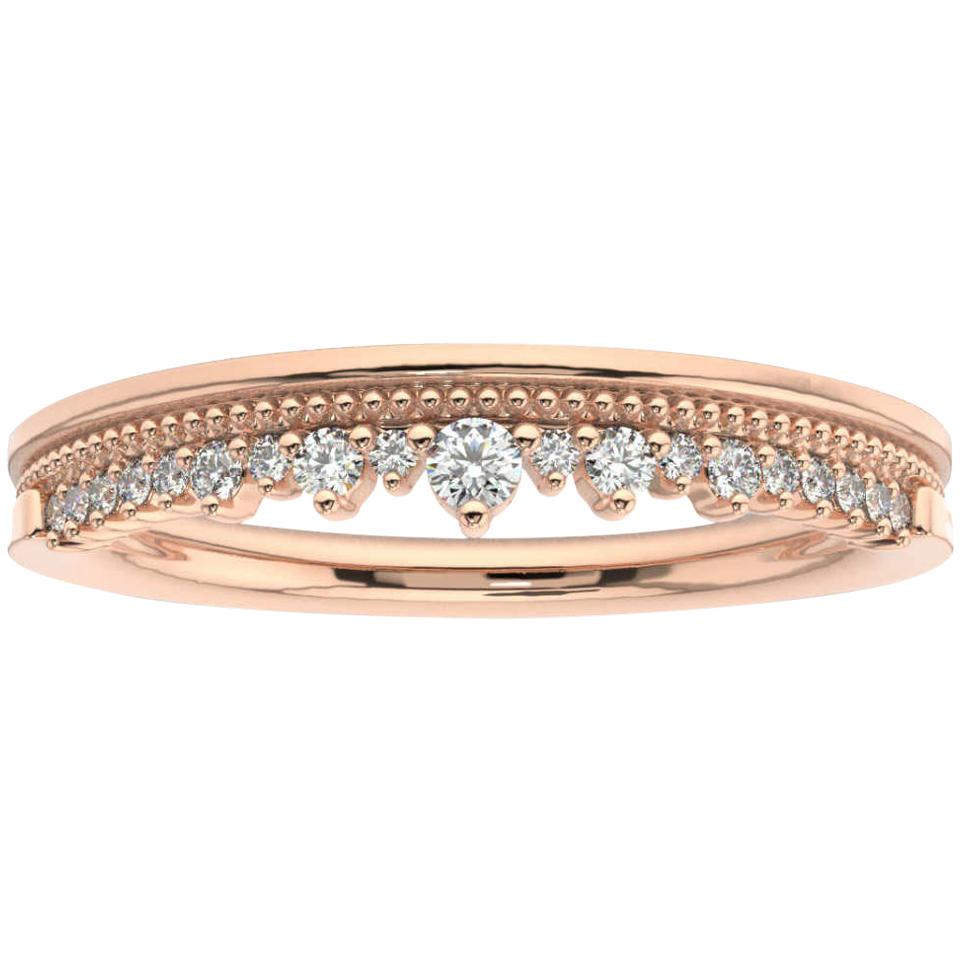 14K Rose Gold Victoria Diamond Ring '1/6 Ct. tw' For Sale