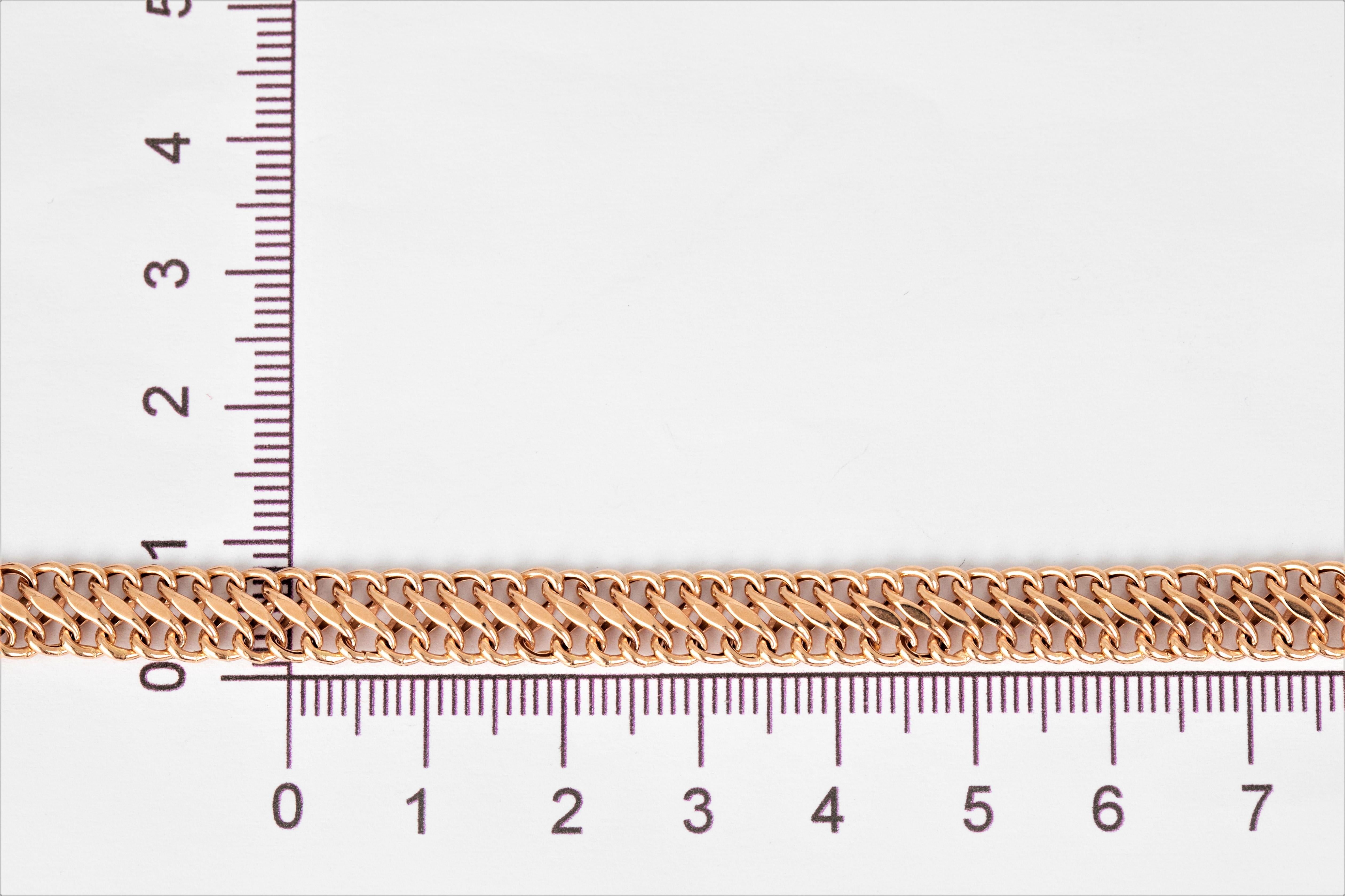 14K Roségold Vienna Kette Armband - 585K Double Curb Kette Dainty Armband 9