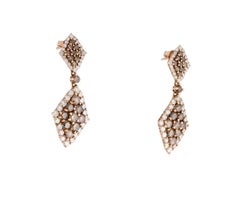 14k Rose Gold Vintage Chocolate Diamond Earrings