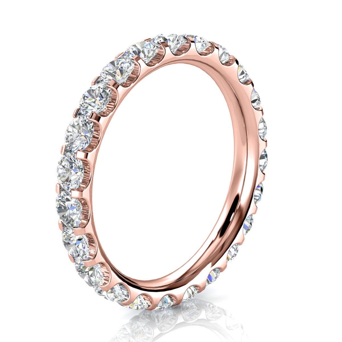 For Sale:  14k Rose Gold Viola Eternity Micro-Prong Diamond Ring '1 1/2 Ct. Tw' 2
