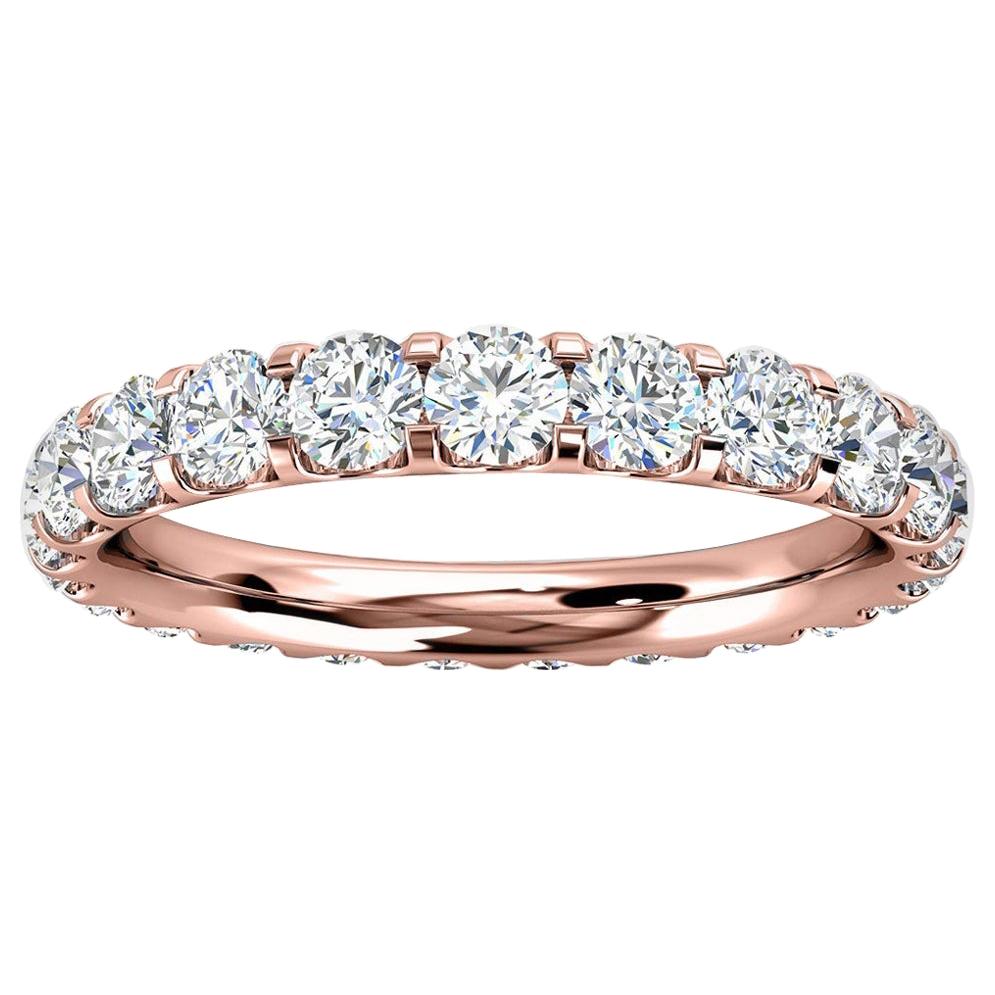 For Sale:  14k Rose Gold Viola Eternity Micro-Prong Diamond Ring '1 1/2 Ct. Tw'