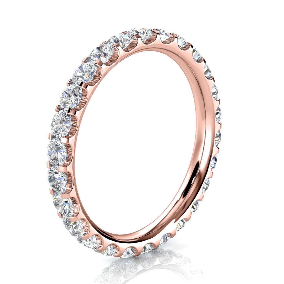 For Sale:  14k Rose Gold Viola Eternity Micro-Prong Diamond Ring '1 Ct. tw' 2
