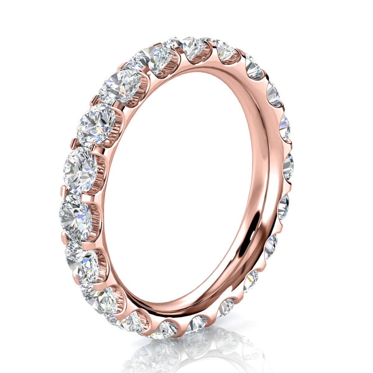 For Sale:  14K Rose Gold Viola Eternity Micro-Prong Diamond Ring '2 Ct. Tw' 2