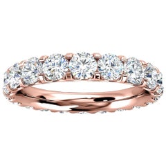 Anillo de oro rosa de 14 quilates Viola Eternity Micro-Prong Diamond '2 Ct. Tw'