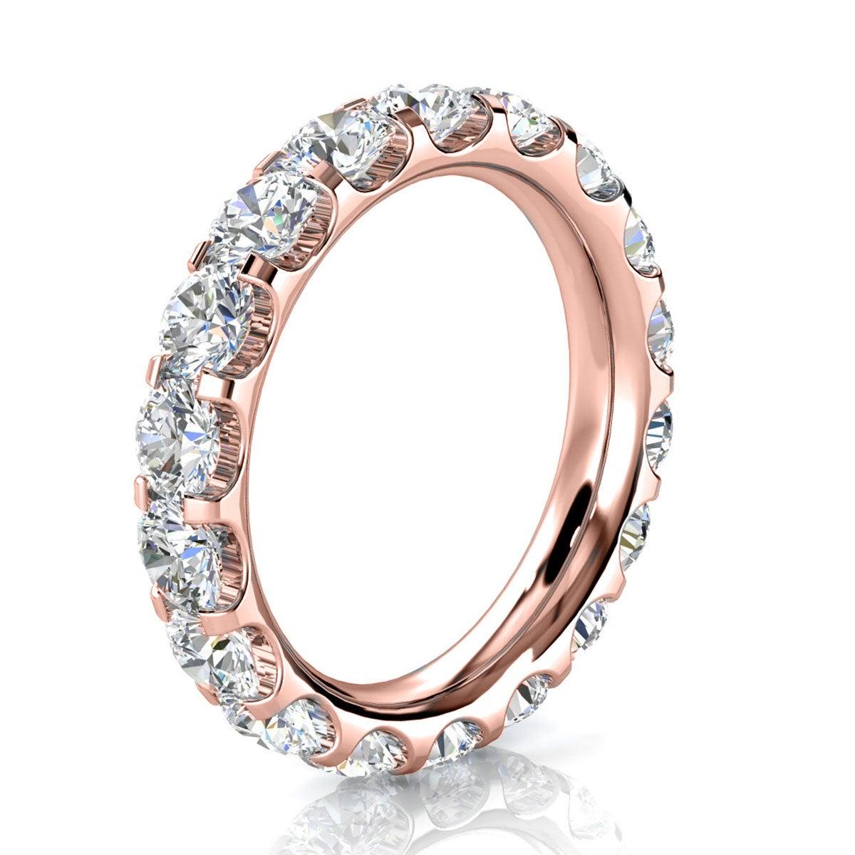 For Sale:  14k Rose Gold Viola Eternity Micro-Prong Diamond Ring '3 Ct. Tw' 2