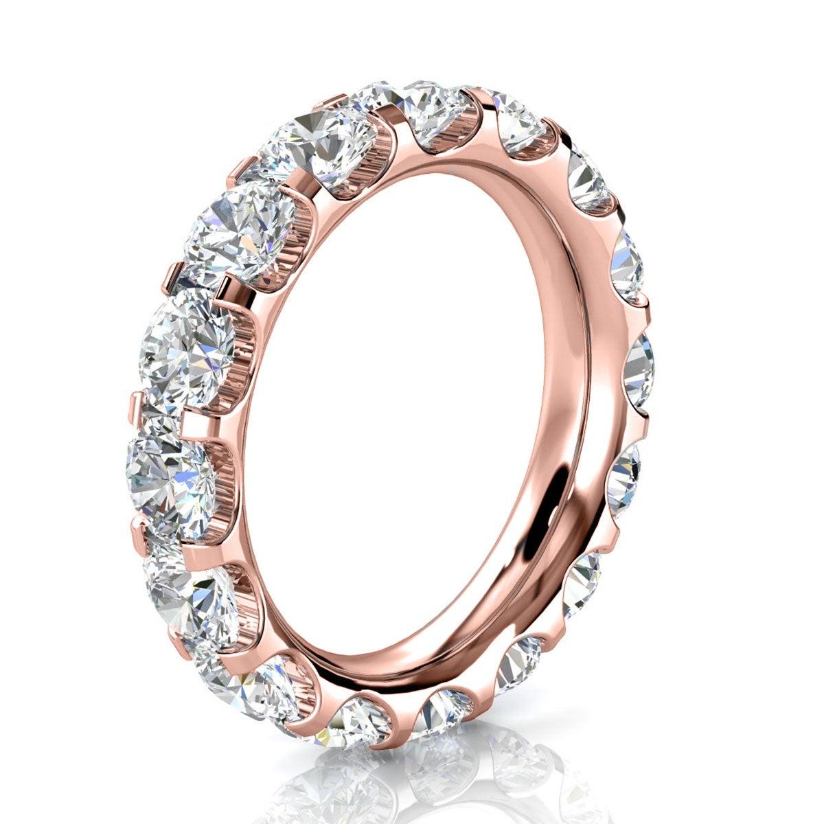 For Sale:  14k Rose Gold Viola Eternity Micro-Prong Diamond Ring '4 Ct. Tw' 2