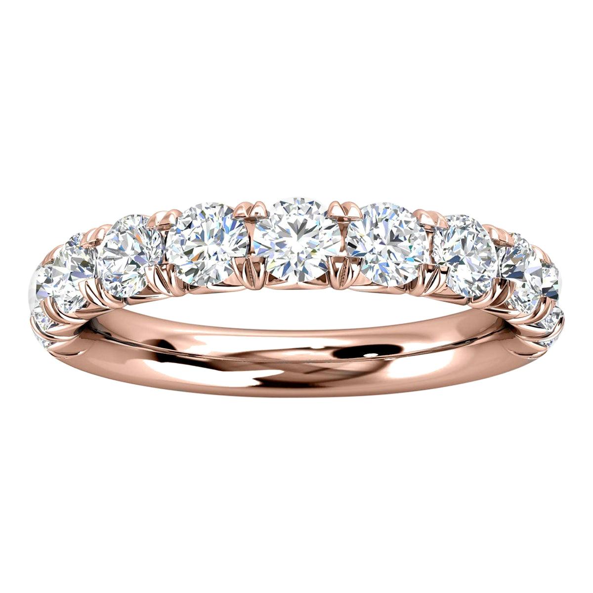 For Sale:  14k Rose Gold Voyage French Pave Diamond Ring '1 Ct. tw'