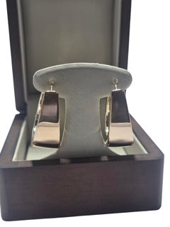 14K Rose Gold Wedge U - Hoop Earrings #25078