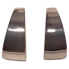 14K Rose Gold Wedge U - Hoop Earrings #25078