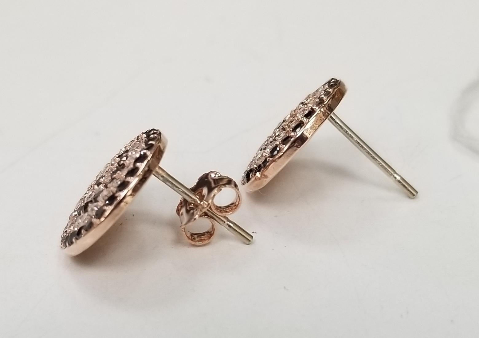 rose gold black diamond earrings