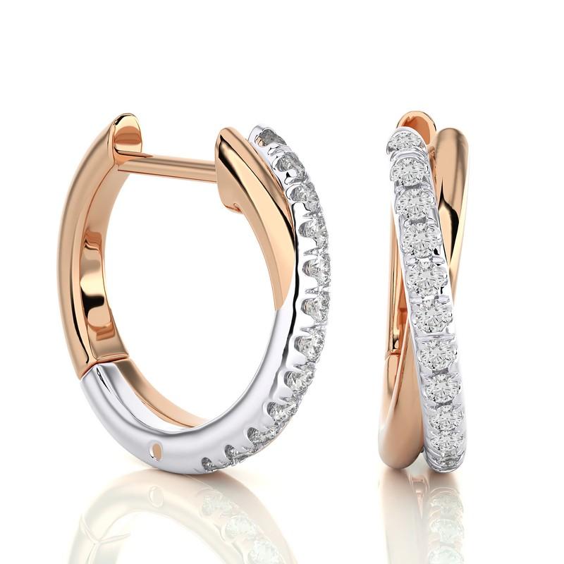 Round Cut 14K Rose Gold & White Gold-0.13 CTW For Sale