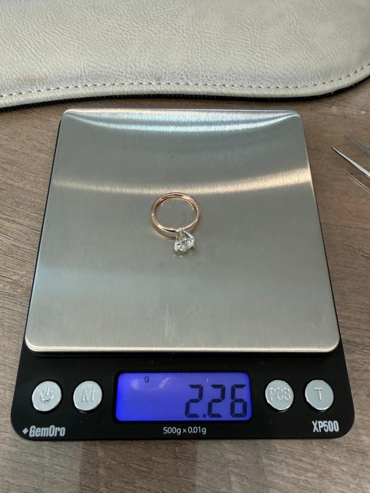 14K Rose Gold & Weißgold 0,96ct natürlicher Diamant Solitär Verlobungsring im Angebot 8