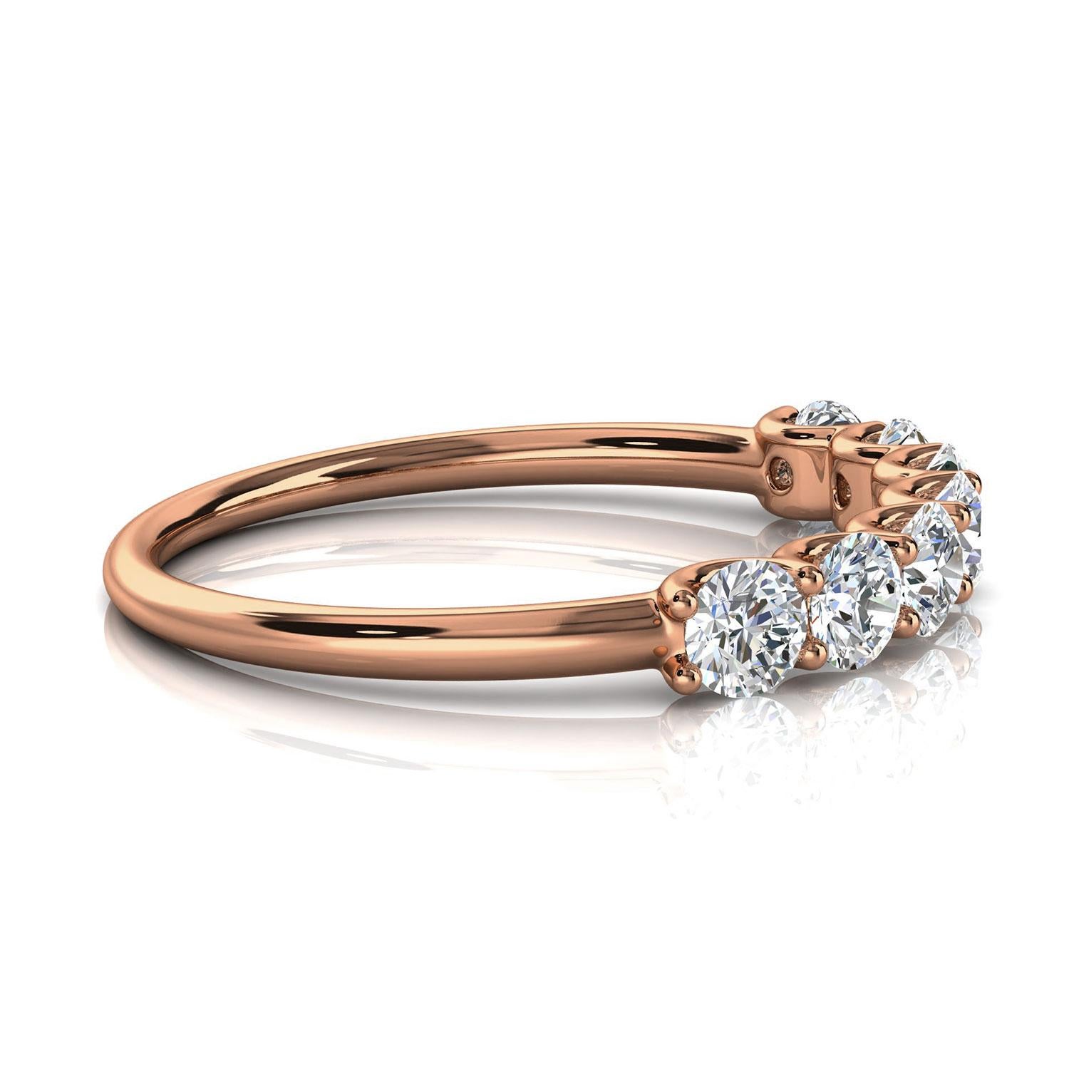 Round Cut 14K Rose Gold Winter Diamond Ring '3/4 Ct. tw' For Sale