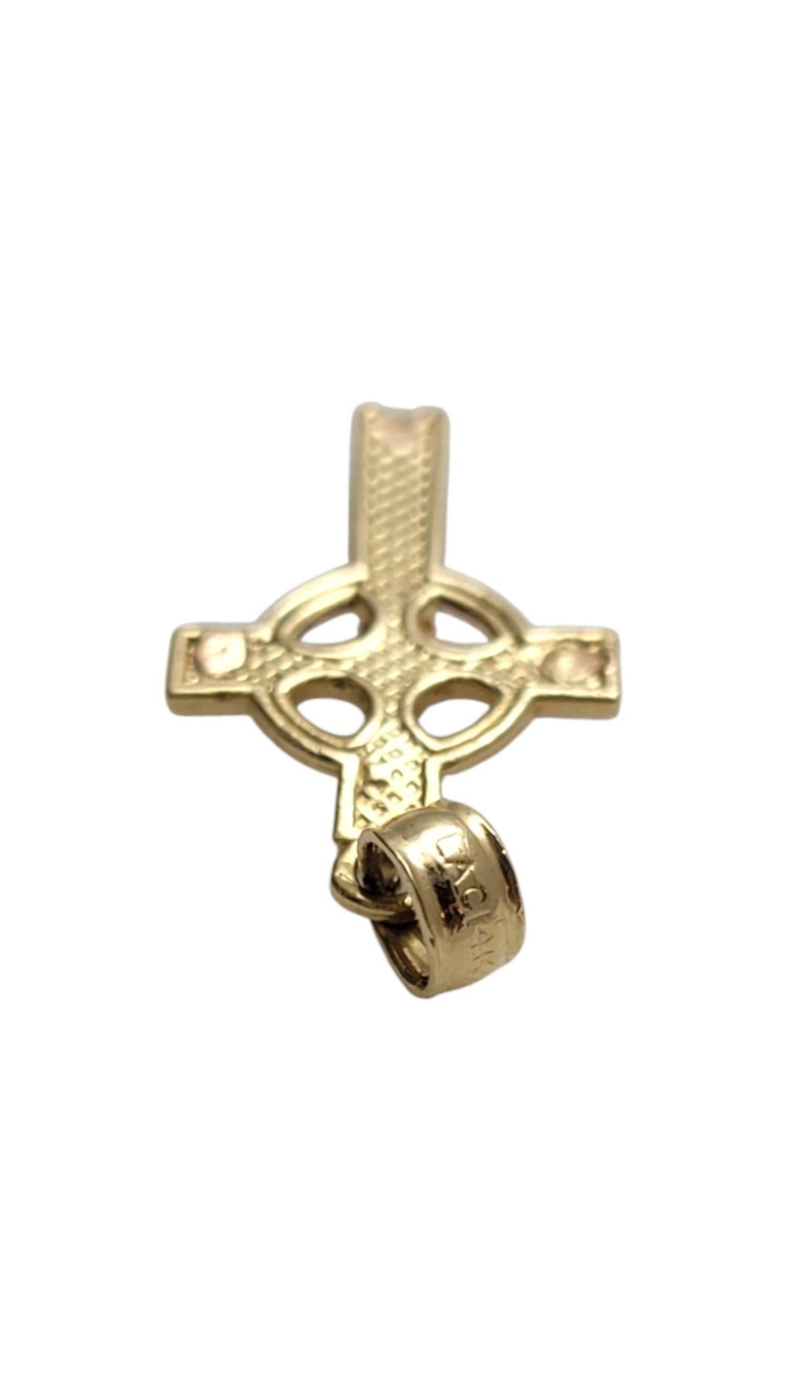 14K Rose Gold & Yellow Gold Celtic Crucifix Pendant #21421 For Sale 2