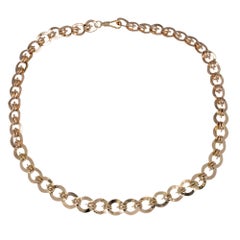 14 Karat Rose Yellow Gold Link Necklace