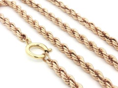 14k Rosy Yellow Gold 20.5" Heavy Rope Link Chain Necklace Spring Ring Clasp