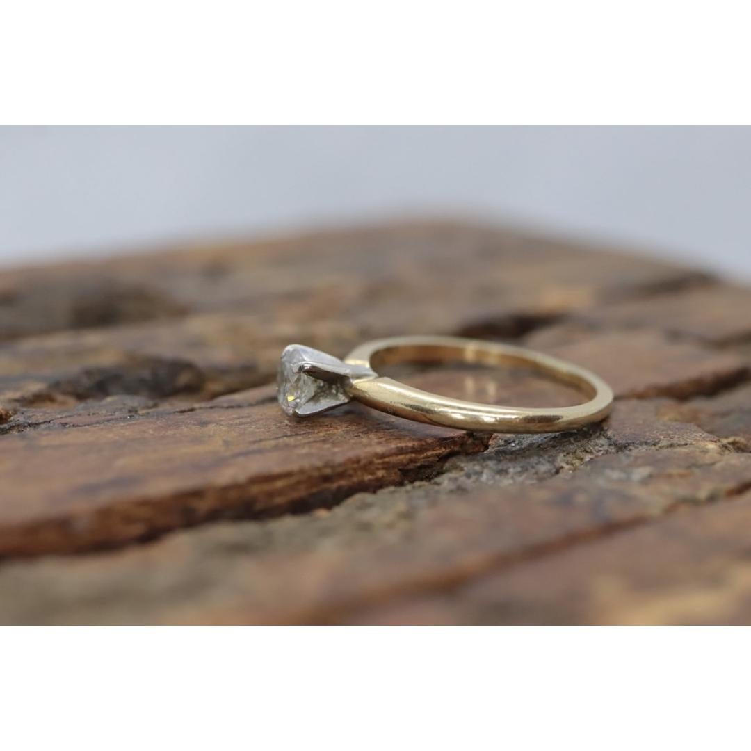 14k Round Diamond Solitaire Ring . Petite 0.28ct Diamond Engagement Ring. For Sale 3