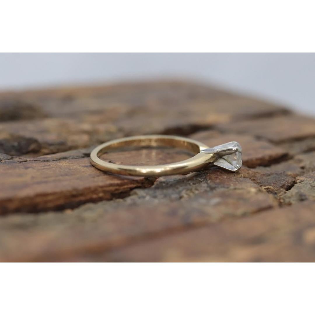 14k Round Diamond Solitaire Ring . Petite 0.28ct Diamond Engagement Ring. For Sale 4