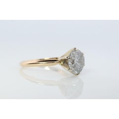 14k Round Genuine Diamond Solitaire Ring. Large 2.29ct Diamond Engagement Ring.