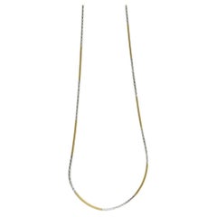 14k Round Omega Necklace. 14k Yellow White Gold OMEGA Snake chain Necklace. 1mm