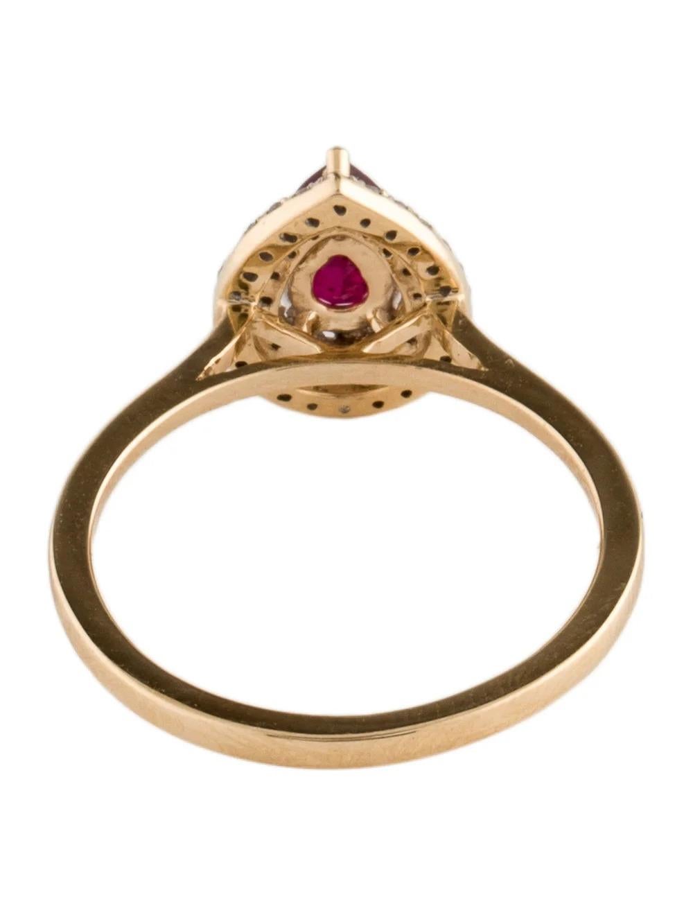 14K Rubellite & Diamond Cocktail Ring Size 6.75 - Luxury Statement Jewelry Piece In New Condition For Sale In Holtsville, NY
