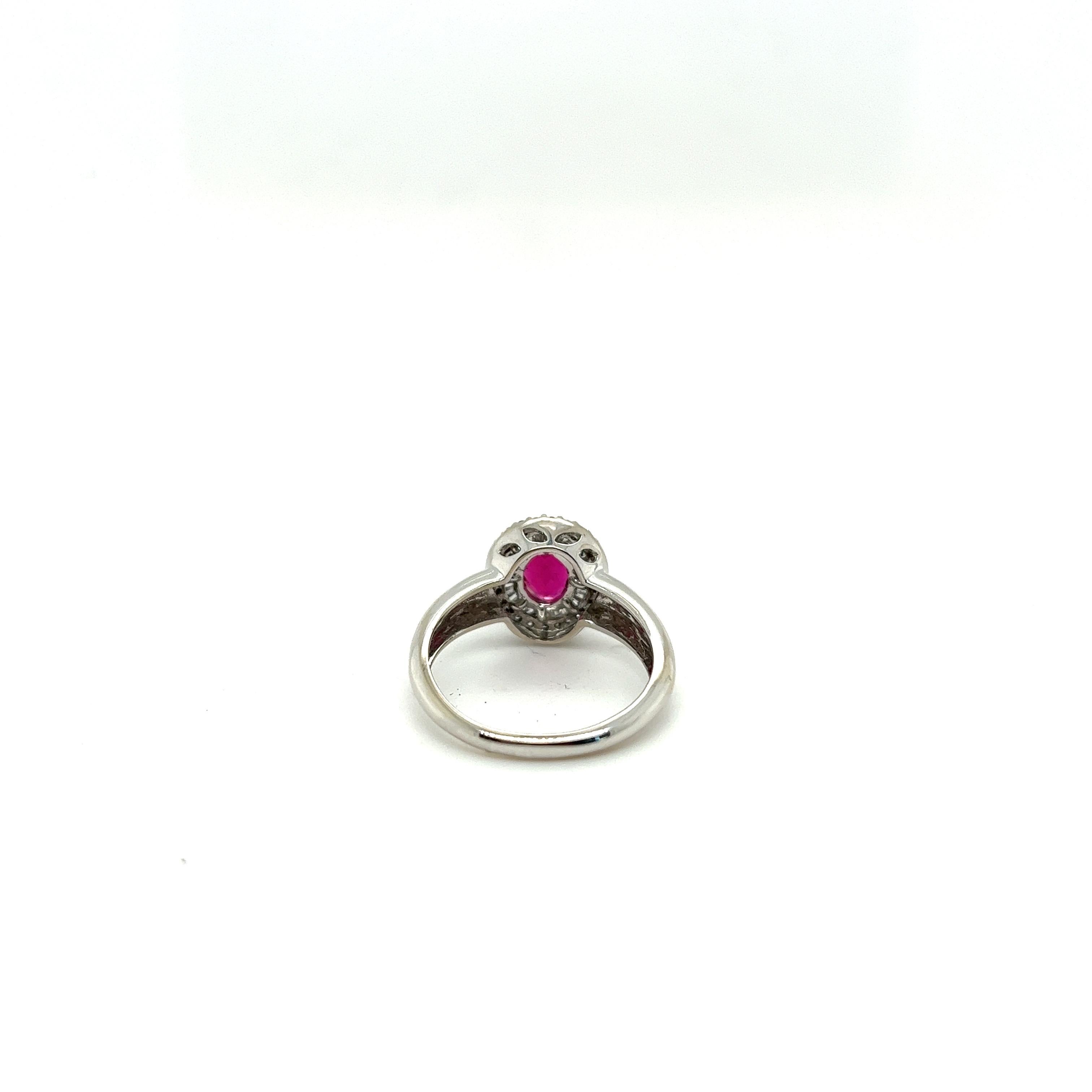 Contemporary 14k Rubellite Diamond Halo Engagement and Cocktail Ring For Sale