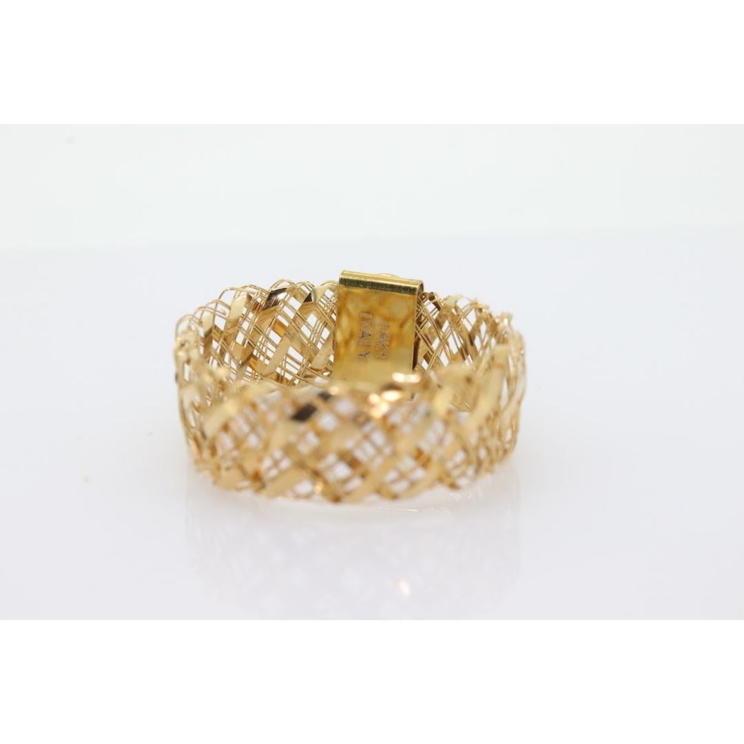 Women's 14k Rubellite Tourmaline Cabochon ring. 14 MESH ring band. For Sale