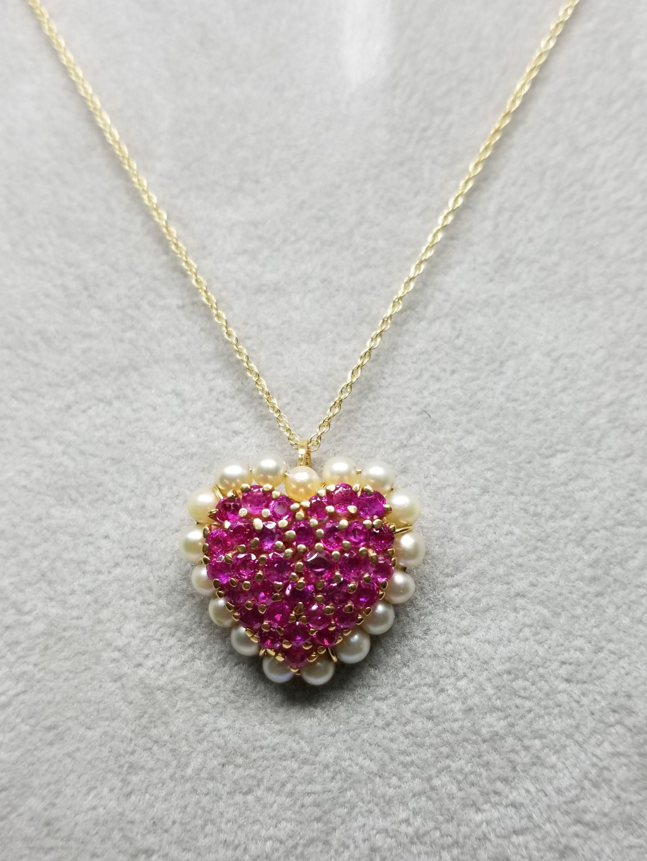 ruby and pearl pendant