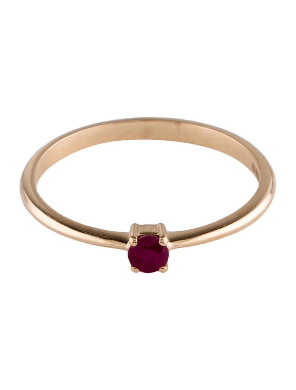 Round Cut 14K Ruby Band Ring Size 6.75 - Classic Design, Red Gemstones, Timeless Style For Sale