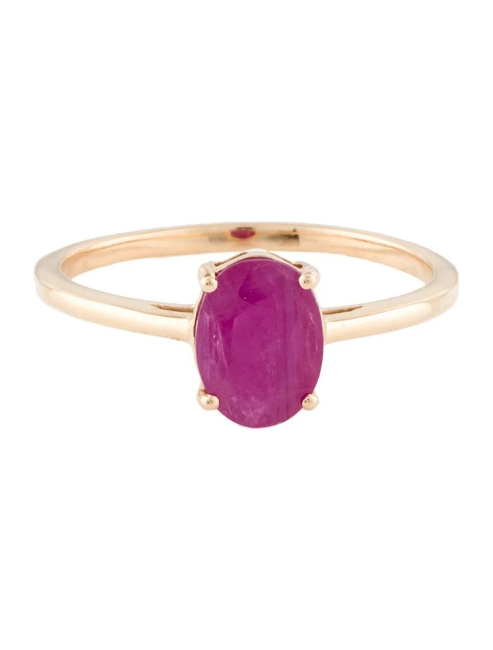 Oval Cut 14K Ruby Cocktail Ring - 1.13ct, Size 7, Timeless Elegance, Vibrant Gemstone For Sale