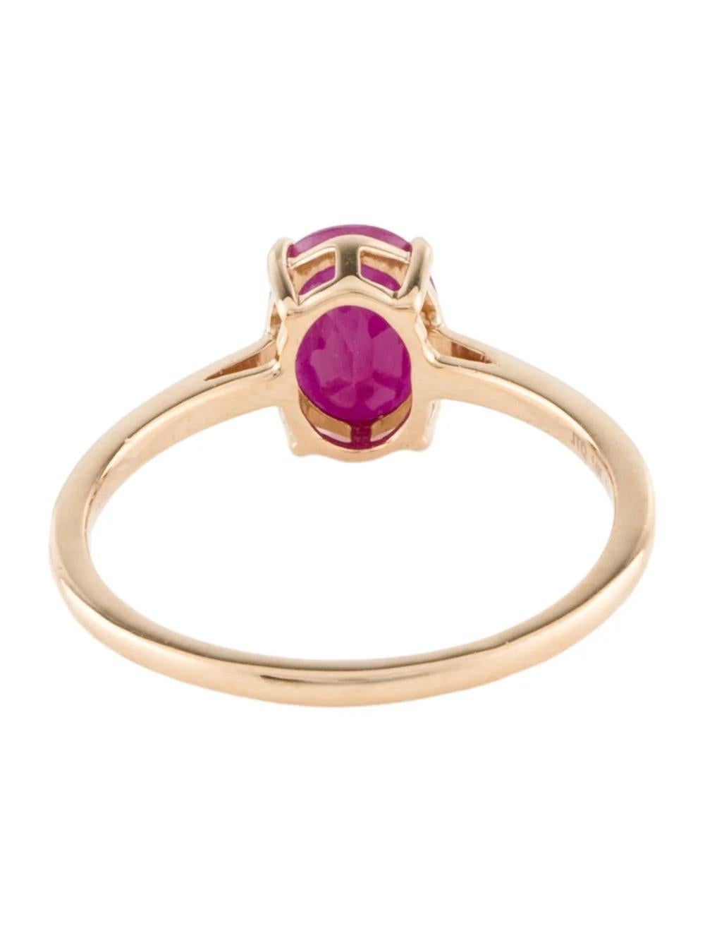 14K Ruby Cocktail Ring - 1.13ct, Size 7, Timeless Elegance, Vibrant Gemstone In New Condition For Sale In Holtsville, NY