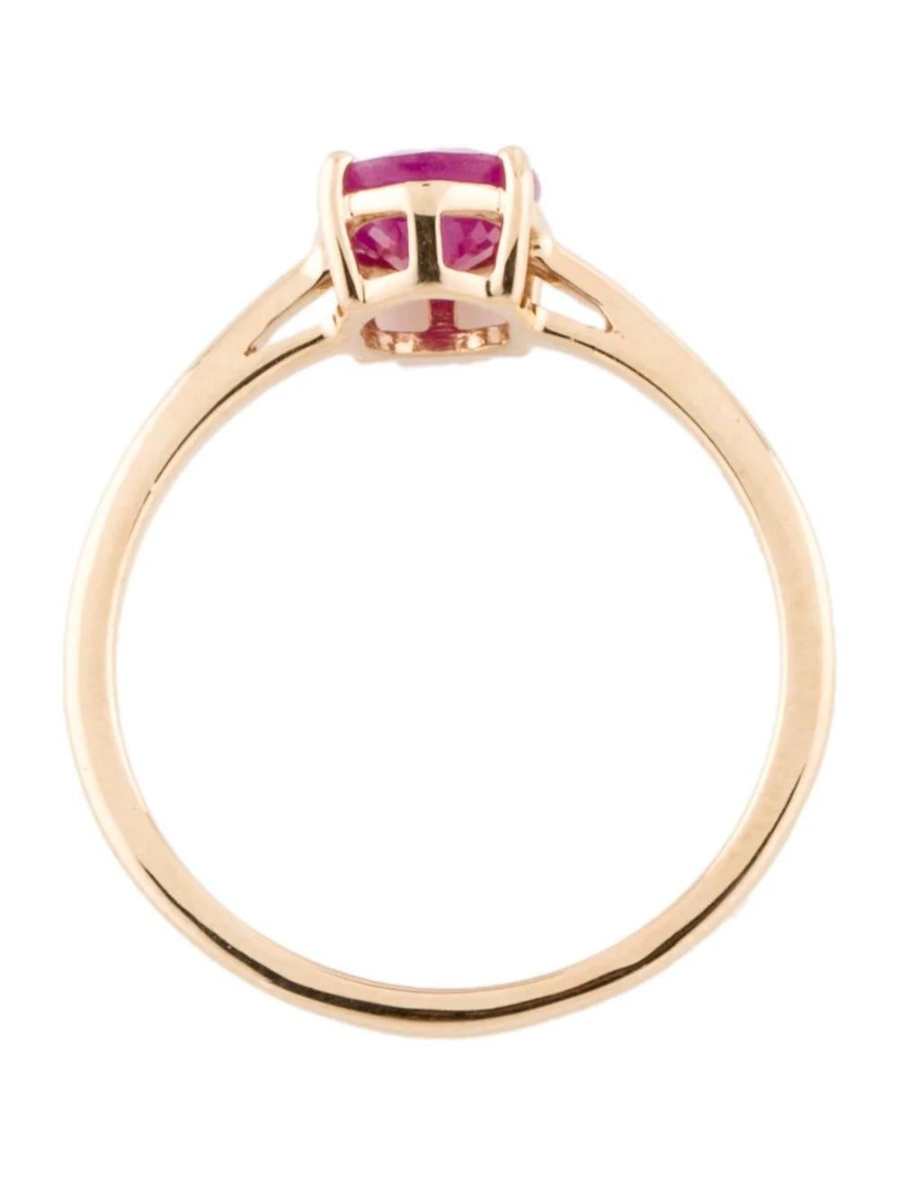 Women's 14K Ruby Cocktail Ring - 1.13ct, Size 7, Timeless Elegance, Vibrant Gemstone For Sale