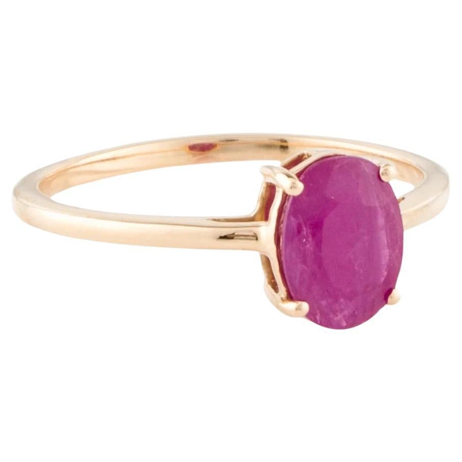 14K Ruby Cocktail Ring - 1.13ct, Size 7, Timeless Elegance, Vibrant Gemstone For Sale