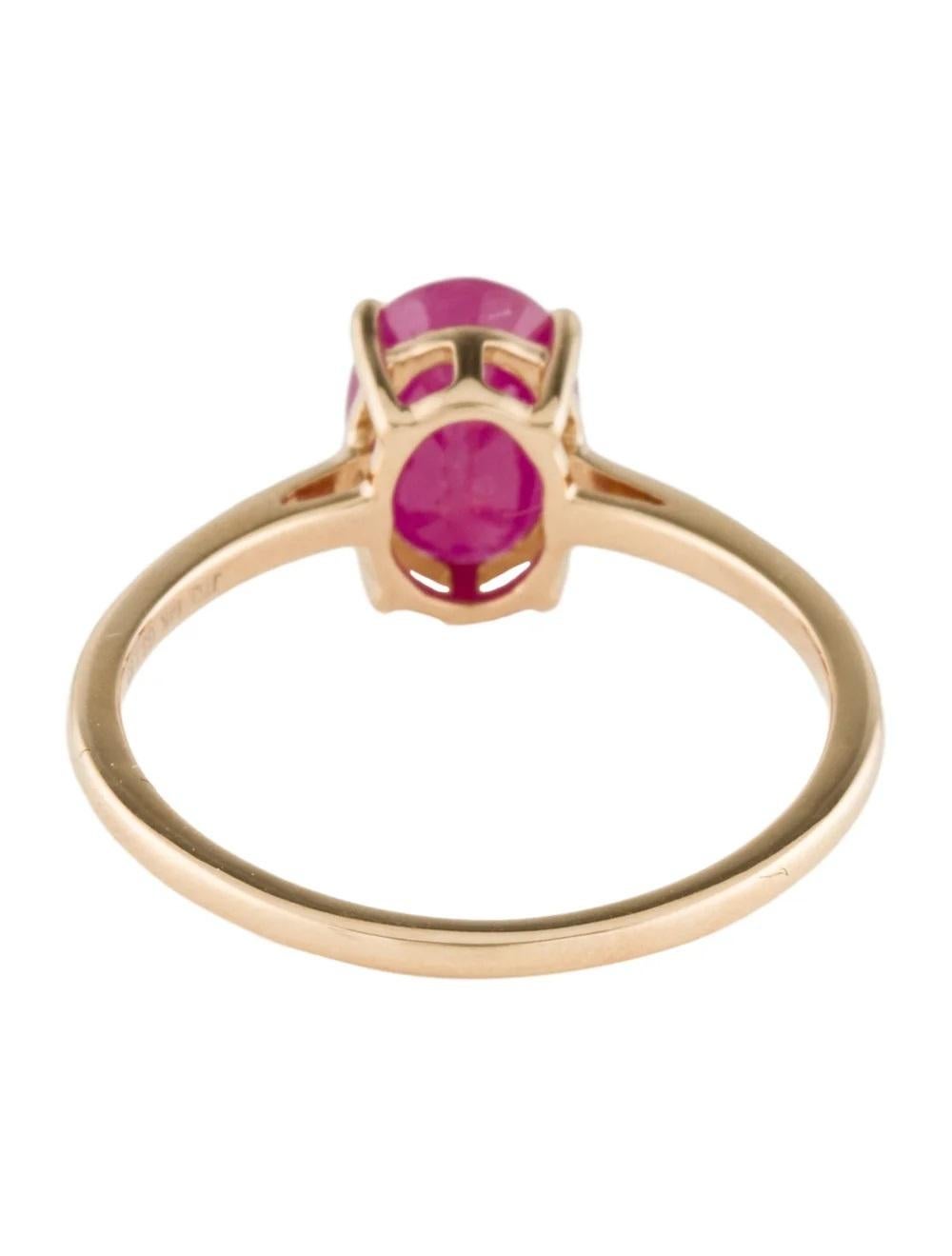 14K Ruby Cocktail Ring, 1.41ct, Size 7 - Classic Design, Timeless Elegance In New Condition For Sale In Holtsville, NY